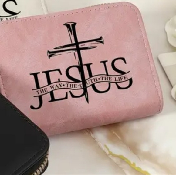 Super Cute Christian Jesus Graphic Print Mini 3 Piece Money Card Holder Wallets - Picture 2 of 3